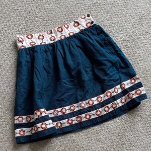 Mata Traders | 100% Cotton Mini Skirt In Dark Blue w/ Buttons & Boho Design | S